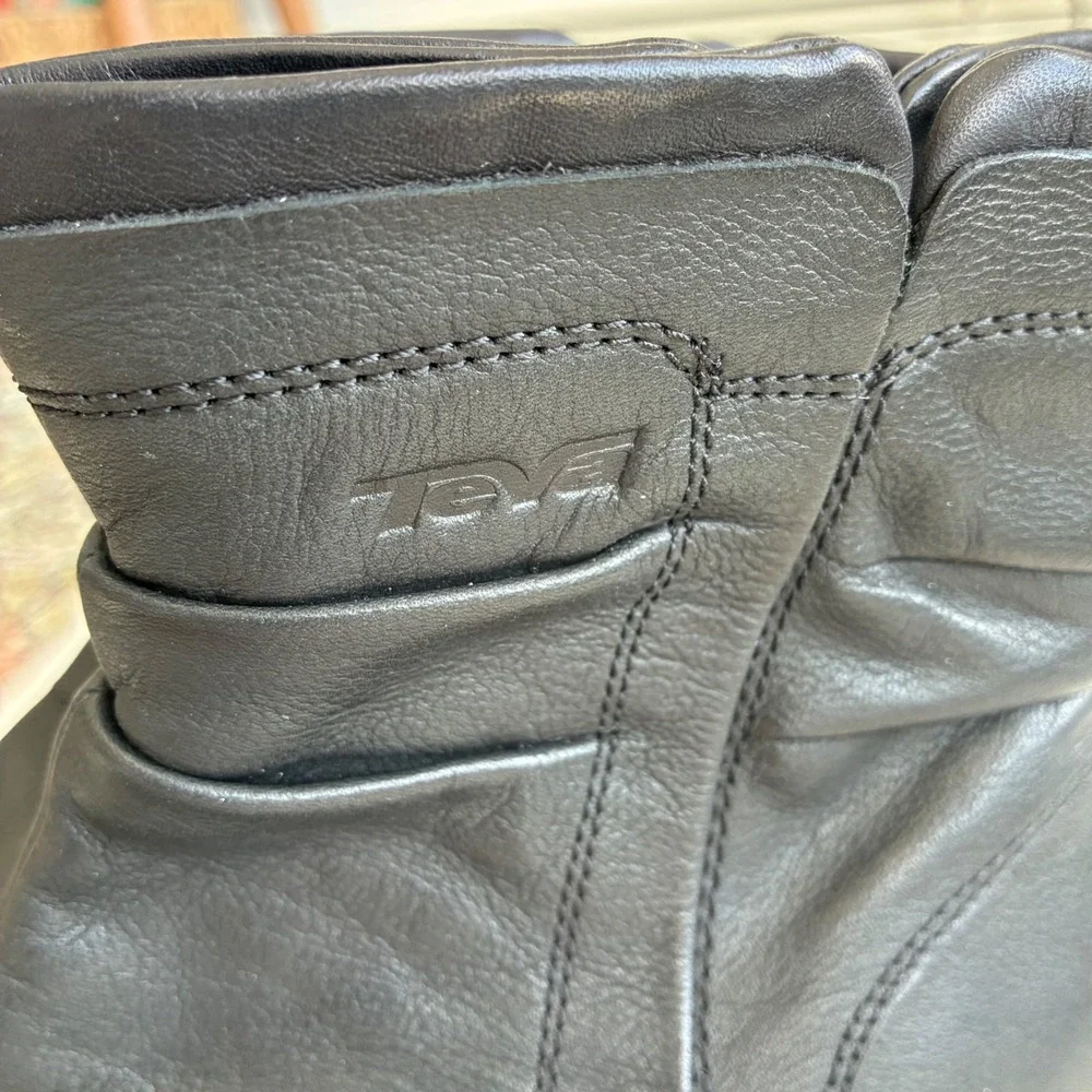 Teva Leather Womens Capistrano Comfort Ankle Bootie Zip Up Boot Black Size 10‎